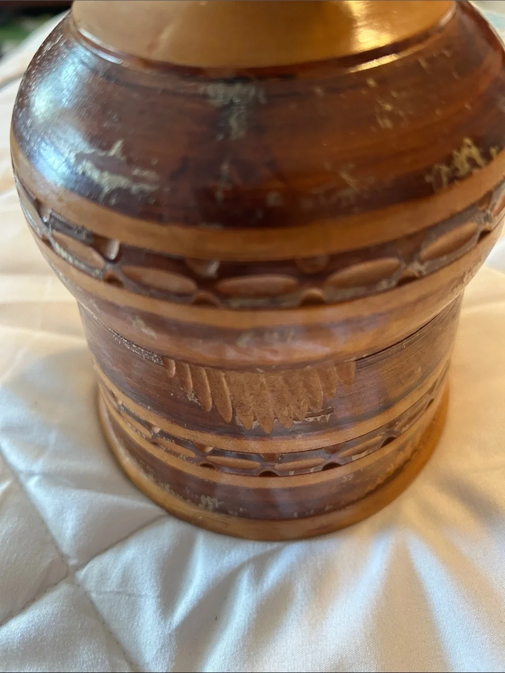 Vintage  Wooden mortar bowl